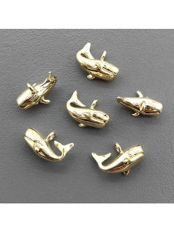 Подвеска рыба Кит, 11*7 мм, позолота