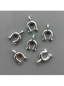 Подвеска мини Подкова, 9*5 мм, родий