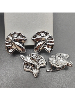 Швензы фри форм мятый, 19 мм, родий