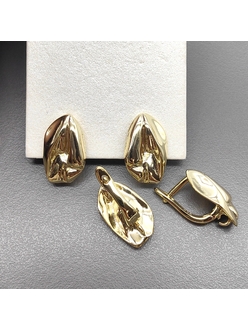 Швензы фри форм мятый, 17*10 мм, позолота