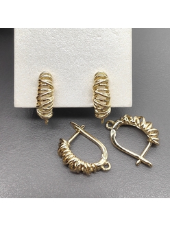 Швензы прутья без фианитов, 19*6 мм, позолота