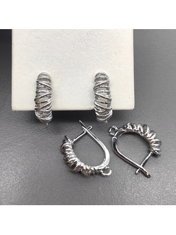 Швензы прутья без фианитов, 19*6 мм, родий