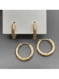 Серьги кольца с точками, конго, 17*3 мм, позолота