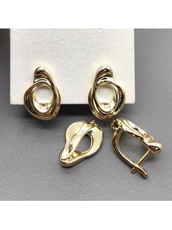 Швензы Овал без фианитов, 17*11.7 мм, позолота