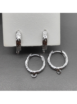 Швензы Круг без фианитов, 18*3.5 мм, родий