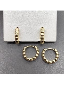 Серьги, конго, шарики, 11.5*2.7 мм, позолота