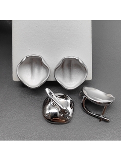 Швензы круг матовый, 17 мм, родий