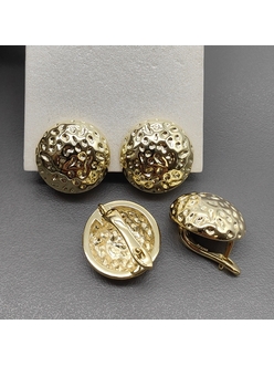 Швензы Круг точками без фианитов, 16.5 мм, позолота