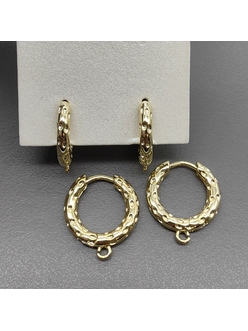 Швензы кольца с точками, 17*3 мм, позолота