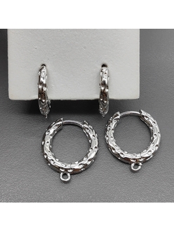 Швензы кольца с точками, 17*3 мм, родий