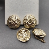 Швензы Круг мятый без фианитов, 16 мм, позолота