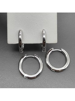 Серьги, конго, 21*3 мм, родий