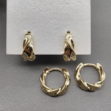 Серьги, конго, закрученный, 15*5 мм, позолота