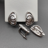 Швензы Улитка без фианитов, 17*11 мм, родий