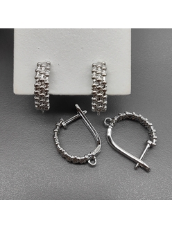 Швензы без фианитов, 20*5 мм, родий