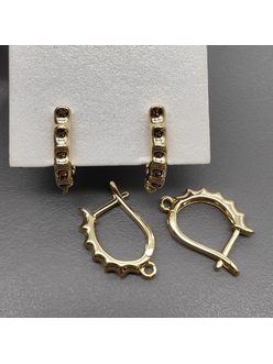 Швензы без фианитов, 21*3.5 мм, позолота