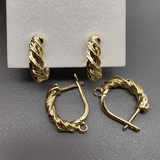 Швензы Косы без фианитов, 20*4.5 мм, позолота