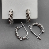 Швензы Косы без фианитов, 20*4.5 мм, родий