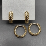 Серьги, конго, косы, 16*4.5 мм, позолота