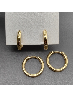 Серьги, конго, 17*2.5 мм, позолота