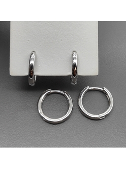 Серьги, конго, 17*2.5 мм, родий