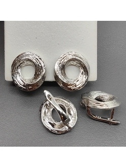 Швензы Круг без фианитов, 16.5*15 мм, родий