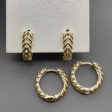 Серьги, конго, косы, 16.5*4.5 мм, позолота