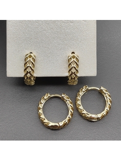 Серьги, конго, косы, 16.5*4.5 мм, позолота