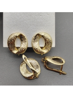 Швензы Овал без фианитов, 17.5*15.5 мм, позолота