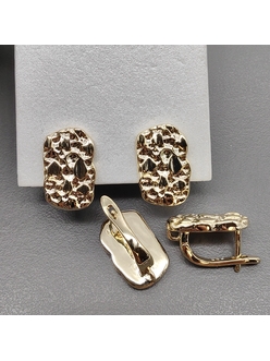 Швензы Прямоугольник без фианитов, 16.5*10.5 мм, позолота