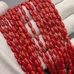Бусина Коралл, красный, овал, 8*4 мм