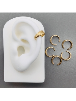 Кафф-серьги, 13*4.5 мм, позолота, штука