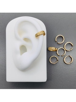 Кафф-серьги, 12*4 мм, позолота, штука