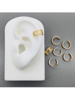 Кафф-серьги, 11*6 мм, позолота, шт