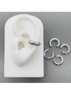 Кафф-серьги Пирамидка с фианитами, 14*2 мм, штука