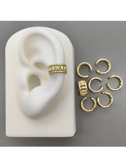 Кафф-серьги, 12*6 мм, позолота, шт