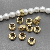 Бусина рондель, 7*3.5 мм, позолота, шт