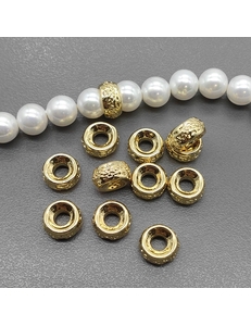 Бусина рондель, 7*3.5 мм, позолота, шт