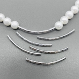 Бусина Трубочка Дуга, 30*1.8 мм, родий