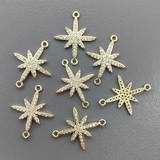 Коннектор Звезда с фианитами, 22*17 мм, позолота