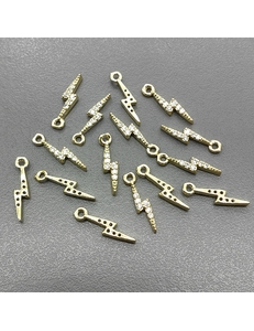 Подвеска молния, 14*3.5 мм, позолота