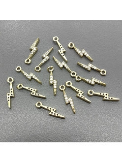 Подвеска молния, 14*3.5 мм, позолота