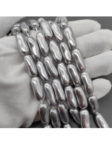 Жемчуг Майорка, палочка, серая, 22*8 мм, нитка