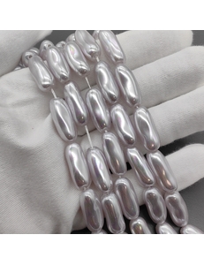 Жемчуг Майорка, палочка, розовый, 22*8 мм, нитка