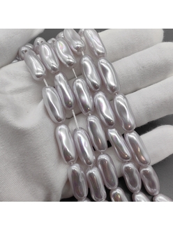 Жемчуг Майорка, палочка, розовый, 22*8 мм, нитка