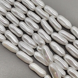 Жемчуг Майорка, палочка, белый, 22*8 мм, нитка