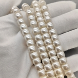 Жемчуг майорка, рондель, 8*6 мм, молочный, нитка