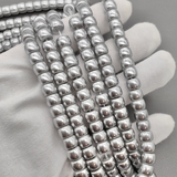 Жемчуг майорка, рондель, 8*6 мм, серый, нитка