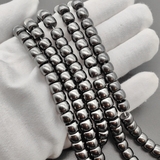 Жемчуг майорка, рондель, 8*6 мм, черный, нитка