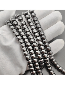 Жемчуг майорка, рондель, 8*6 мм, черный, нитка